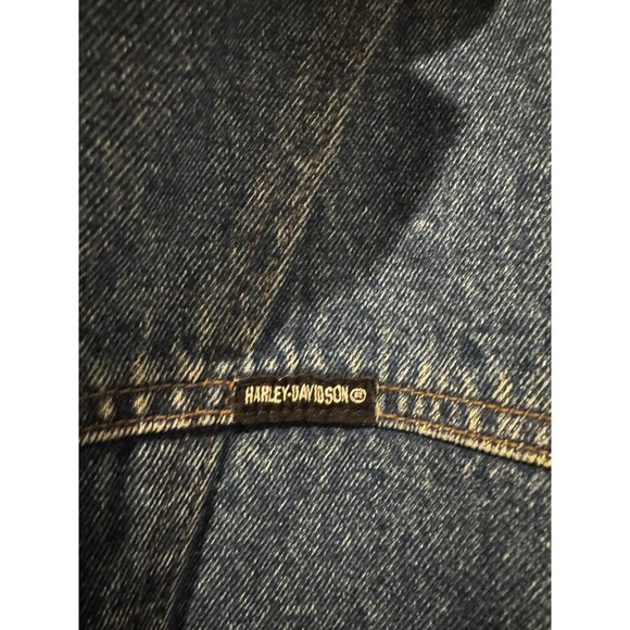 Vintage Harley Davidson Biker Blues Denim Jacket Mens Biker Motorcycle M Coat - Picture 16 of 16